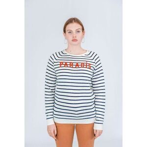 Trovata The Renee Cashmere Sweater Paradis Navy Stripes Size Medium